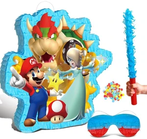 4 Pcs Super Mario Galaxy Movie Pinatas Bundle-Super Mario Piñata & Mario Game Blindfold & Mario Pinata Stick etc Mario Birthday Party Supplies for Super Mario Galaxy Movie Party Decorations 4 Pcs Super Mario Galaxy Movie Pinatas Bundle-Super Mario Piñata & Mario Game Blindfold & Mario Pinata Stick etc Mario Birthday Party Supplies for Super Mario Galaxy Movie Party Decorations