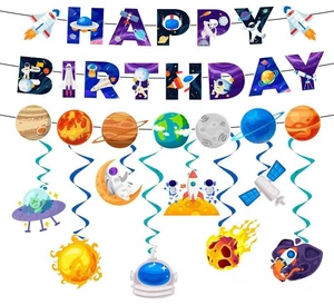 9 Pcs Outer Space Birthday Party Decorations Set - Space Themed Happy Birthday Banner & Solar System Hanging Swirl Decorations for Space Themed Party Decorations and Space Birthday Decorations Supplie 9 Pcs Outer Space Birthday Party Decorations Set - Space Themed Happy Birthday Banner & Solar System Hanging Swirl Decorations for Space Themed Party Decorations and Space Birthday Decorations Supplie