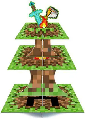 Pixel Game Style Cupcake Holder, 3 - Tier Pixel Cupcake Stand/Pixel Gaming Cupcake Holder/Mini Pixel Cupcake Stand,Perfect for Pixel Gaming Party Decorations & Pixel Miner Party Decorations Pixel Game Style Cupcake Holder, 3 - Tier Pixel Cupcake Stand/Pixel Gaming Cupcake Holder/Mini Pixel Cupcake Stand,Perfect for Pixel Gaming Party Decorations & Pixel Miner Party Decorations