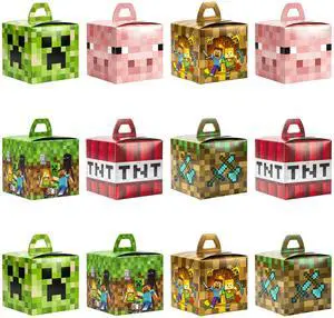 Pixel Game Party Boxes, 12 Pcs Minecraft Treat Boxes/Minecraft Paper Box/Pixel Game Treat Boxes/Pixel Game Goodie Boxes, Pixel Game Candy Boxes for Pixel Game Birthday Decorations Pixel Game Party Boxes, 12 Pcs Minecraft Treat Boxes/Minecraft Paper Box/Pixel Game Treat Boxes/Pixel Game Goodie Boxes, Pixel Game Candy Boxes for Pixel Game Birthday Decorations