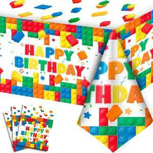Building Block Party Tablecloths, 3pcs Building Block Party Decorations Tablecloths set - Building Blocks Tablecloth, Building Block Party Table Cover for Building Block Birthday Party Supplies Building Block Party Tablecloths, 3pcs Building Block Party Decorations Tablecloths set - Building Blocks Tablecloth, Building Block Party Table Cover for Building Block Birthday Party Supplies