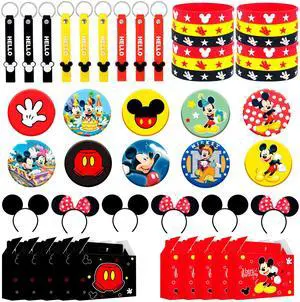 Mouse Party Favors, All-in-One Mickey Party Favors Packs - Mouse Ears Headband & Cartoon Mouse Treat Box & Mickey Party Silicone Bracelet Keychains Button Pin etc Mickey Mouse Party Supplies for Kids Mouse Party Favors, All-in-One Mickey Party Favors Packs - Mouse Ears Headband & Cartoon Mouse Treat Box & Mickey Party Silicone Bracelet Keychains Button Pin etc Mickey Mouse Party Supplies for Kids