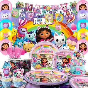 Gabby Dollhouse Party Supplies,98pcs Gabby Dollhouse Party Decoration&Tableware Set - Gabby Dollhouse Birthday Party Plates Cups Napkins, Gabby Dollhouse Party Balloons Backdrop Banner etc Gabby Dollh Gabby Dollhouse Party Supplies,98pcs Gabby Dollhouse Party Decoration&Tableware Set - Gabby Dollhouse Birthday Party Plates Cups Napkins, Gabby Dollhouse Party Balloons Backdrop Banner etc Gabby Dollh