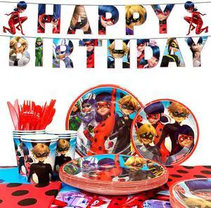 114pcs Miraculous Ladybug Birthday Party Decoration Tableware Set- Miraculous Ladybug Party Decorations Banner Plates Cups Tablecloth etc Miraculous Ladybug Party Decorations for Kids,Serves 16 114pcs Miraculous Ladybug Birthday Party Decoration Tableware Set- Miraculous Ladybug Party Decorations Banner Plates Cups Tablecloth etc Miraculous Ladybug Party Decorations for Kids,Serves 16