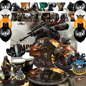98 Pcs Call of Duty Party Decorations & Tableware Set - Call of Duty Cake Toppers Balloons Backdrop Cups etc. Call of Duty Themed Party Decorations for Boys 98 Pcs Call of Duty Party Decorations & Tableware Set - Call of Duty Cake Toppers Balloons Backdrop Cups etc. Call of Duty Themed Party Decorations for Boys