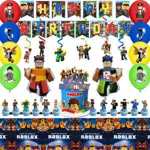 35 Pcs Roblox Party Decorations, Roblox Birthday Decorations including Roblox Party Balloons, Roblox Birthday Banner Cake Toppers Tablecloth etc Roblox Birthday Party Decorations for Boys/Girls 35 Pcs Roblox Party Decorations, Roblox Birthday Decorations including Roblox Party Balloons, Roblox Birthday Banner Cake Toppers Tablecloth etc Roblox Birthday Party Decorations for Boys/Girls