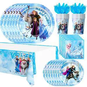 Frozen Party Supplies, 161pcs Frozen Party Tableware Set Including Frozen Plates and Napkins & Elsa Paper Cup & Frozen Tablecloth etc Frozen Themed Birthday Party Supplies for Girls (Serves 20) Frozen Party Supplies, 161pcs Frozen Party Tableware Set Including Frozen Plates and Napkins & Elsa Paper Cup & Frozen Tablecloth etc Frozen Themed Birthday Party Supplies for Girls (Serves 20)
