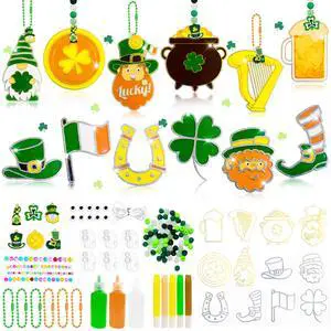 201pcs St. Patrick's Day Glue Painting for Irish St. Patrick's Day Party Decorations, Paint Your Own Window Ornaments Irish Sun Catcher Craft for Shamrock Decorations for Irish 201pcs St. Patrick's Day Glue Painting for Irish St. Patrick's Day Party Decorations, Paint Your Own Window Ornaments Irish Sun Catcher Craft for Shamrock Decorations for Irish