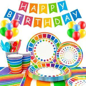 Rainbow Party Supplies,166pcs Rainbow Party Decorations & Tableware Set - Rainbow Party Plates Napkins Cups & Rainbow Birthday Decorations Balloons Banner etc Rainbow Themed Birthday Party Supplies Rainbow Party Supplies,166pcs Rainbow Party Decorations & Tableware Set - Rainbow Party Plates Napkins Cups & Rainbow Birthday Decorations Balloons Banner etc Rainbow Themed Birthday Party Supplies