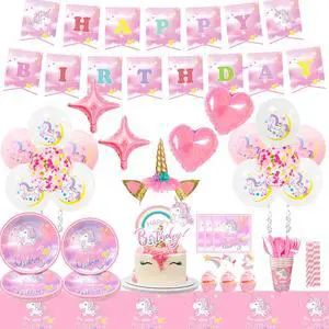Unicorn Birthday Decorations for Girls,178pcs Unicorn Party Supplies Tableware Set- Unicorn Balloon Banner Headband Tablecloth Plates Cups Napkins Straws ect Unicorn Themed Birthday Party Supplies Unicorn Birthday Decorations for Girls,178pcs Unicorn Party Supplies Tableware Set- Unicorn Balloon Banner Headband Tablecloth Plates Cups Napkins Straws ect Unicorn Themed Birthday Party Supplies