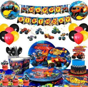 Blaze Birthday Party Supplies,119pcs Blaze and The Monster Machines Party Supplies-Blaze Plates and napkins Cups Table Cloth Banner Balloons Cake Topper ect Blaze Party Decorations for Boys Kids Blaze Birthday Party Supplies,119pcs Blaze and The Monster Machines Party Supplies-Blaze Plates and napkins Cups Table Cloth Banner Balloons Cake Topper ect Blaze Party Decorations for Boys Kids