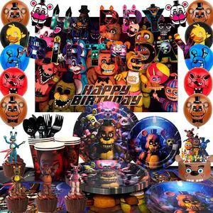 Fnaf Birthday Party Supplies, 112pcs Five Nights at Freddy's Birthday Decorations & Tableware Set - Fnaf Party Plates and Cups Tablecloth Backdrop Banner Balloon etc Fnaf Birthday Decorations for Kids Fnaf Birthday Party Supplies, 112pcs Five Nights at Freddy's Birthday Decorations & Tableware Set - Fnaf Party Plates and Cups Tablecloth Backdrop Banner Balloon etc Fnaf Birthday Decorations for Kids