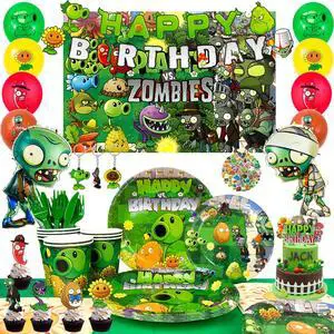 Plant Vs Zombies Party Decorations Supplies Birthday Tableware Balloons Backdrop Plant Vs Zombies Party Decorations Supplies Birthday Tableware Balloons Backdrop
