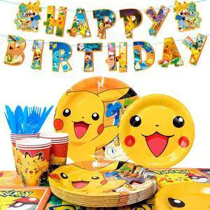 114 Pcs Pokemon Birthday Party Decorations & Tableware Set- Pokemon Table Cloth Banner Plates Napkins Cups etc Pokemon Birthday Party Decorations for Pokemon Party Supplies 114 Pcs Pokemon Birthday Party Decorations & Tableware Set- Pokemon Table Cloth Banner Plates Napkins Cups etc Pokemon Birthday Party Decorations for Pokemon Party Supplies