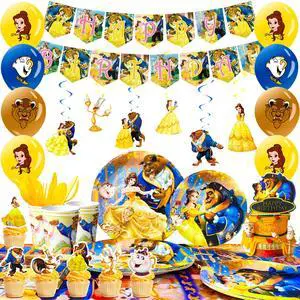 117 Pcs Beauty and the Beast Party Decorations and Tableware Kits - Beauty and the Beast Party Plates Cups Napkins Balloons etc Beauty and the Beast Birthday Party Supplies for Boys/Girls 117 Pcs Beauty and the Beast Party Decorations and Tableware Kits - Beauty and the Beast Party Plates Cups Napkins Balloons etc Beauty and the Beast Birthday Party Supplies for Boys/Girls