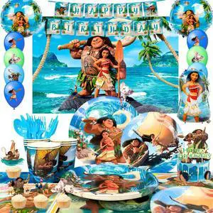 Moana Birthday Party Supplies, 115 Pcs Moana Party Decorations&Tableware Set-Moana Birthday Balloons Banner Backdrop Plates Napkins Table Cloth Cake Topper etc Moana Birthday Decorations Supplies Moana Birthday Party Supplies, 115 Pcs Moana Party Decorations&Tableware Set-Moana Birthday Balloons Banner Backdrop Plates Napkins Table Cloth Cake Topper etc Moana Birthday Decorations Supplies
