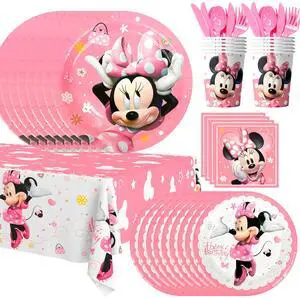 Minnie Birthday Party Supplies,113pcs Minnie Mouse Party Decorations Tableware Set - Minnie Mouse Plates and Napkins Cups & Minnie Mouse Table Cloth etc Minnie Mouse Birthday Tableware for Girls Kids Minnie Birthday Party Supplies,113pcs Minnie Mouse Party Decorations Tableware Set - Minnie Mouse Plates and Napkins Cups & Minnie Mouse Table Cloth etc Minnie Mouse Birthday Tableware for Girls Kids