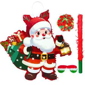 Christmas Santa Claus Piñata, 13.3'' Christmas Piñata Bundle - Santa Claus Piñata, Christmas Party Games Stick Blindfold etc Christmas Decorations for Christmas Party Decorations Piñata Christmas Santa Claus Piñata, 13.3'' Christmas Piñata Bundle - Santa Claus Piñata, Christmas Party Games Stick Blindfold etc Christmas Decorations for Christmas Party Decorations Piñata