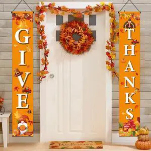 Thanksgiving Door Banners,2 Pcs Thanksgiving Couplets Kit - Give Thanks Porch Banners,Happy Thanksgiving Porch Banners/ Happy Thanksgiving Porch Banners for Thanksgiving Party Decorations Porch Sign Thanksgiving Door Banners,2 Pcs Thanksgiving Couplets Kit - Give Thanks Porch Banners,Happy Thanksgiving Porch Banners/ Happy Thanksgiving Porch Banners for Thanksgiving Party Decorations Porch Sign