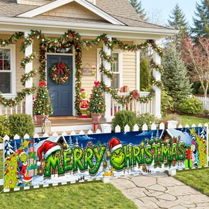 Christmas Yard Banner, 118×19.7 Inch Merry Christmas Banner, Outdoor Xmas Front Porch Banner for Christmas Yard Decor Christmas Yard Banner, 118×19.7 Inch Merry Christmas Banner, Outdoor Xmas Front Porch Banner for Christmas Yard Decor