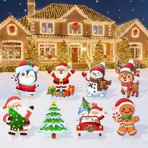 Christmas Yard Decorations, 24 Pcs Large Christmas Yard Signs with Stakes, Xmas Tree Santa Claus Snowman and other Welcome Sign for Merry Christmas Party Decorations Christmas Yard Decorations, 24 Pcs Large Christmas Yard Signs with Stakes, Xmas Tree Santa Claus Snowman and other Welcome Sign for Merry Christmas Party Decorations