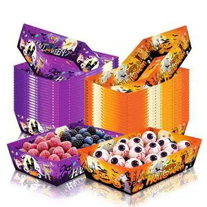 36 Pcs Halloween Food Trays, Foldable Halloween Popcorn Trays, Disposable Halloween Candy Trays for Halloween Party Supplies 36 Pcs Halloween Food Trays, Foldable Halloween Popcorn Trays, Disposable Halloween Candy Trays for Halloween Party Supplies