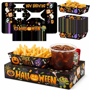 40 Pcs Halloween Party Snack Trays, Halloween Movie Night Snack Trays, Halloween Movie Paper Trays & Halloween Snack Boxes for Halloween Party Decorations or Halloween Table Decorations (Black) 40 Pcs Halloween Party Snack Trays, Halloween Movie Night Snack Trays, Halloween Movie Paper Trays & Halloween Snack Boxes for Halloween Party Decorations or Halloween Table Decorations (Black)