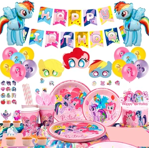 My Little Pony Birthday Party Supplies,152pcs My Little Pony Party Tableware and Decorations Set - My Little Pony Balloons Stickers Masks Cake Toppers Banner Tablecloth Plates Cups Napkins My Little Pony Birthday Party Supplies,152pcs My Little Pony Party Tableware and Decorations Set - My Little Pony Balloons Stickers Masks Cake Toppers Banner Tablecloth Plates Cups Napkins
