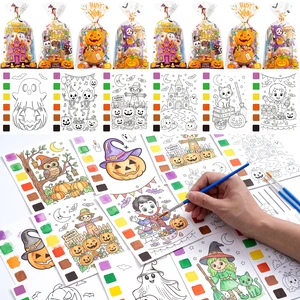 240 Pcs Halloween Party Supplies-Halloween Watercolor Coloring Cards&Halloween Gift Cards&Halloween Party Gift Bags&Painting Brushes for Halloween Party Decorations/Trick or Treat Party Decorations 240 Pcs Halloween Party Supplies-Halloween Watercolor Coloring Cards&Halloween Gift Cards&Halloween Party Gift Bags&Painting Brushes for Halloween Party Decorations/Trick or Treat Party Decorations