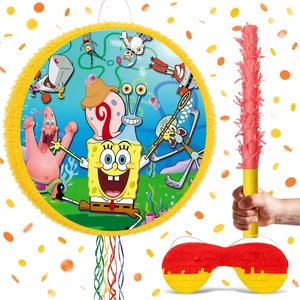 4Pcs Round SpongeBob Piñata Bundle - SpongeBob Piñata Large & Game Blindfold & SpongeBob Pinata Stick etc SpongeBob Birthday Party Supplies for SpongeBob Birthday Party Decorations 4Pcs Round SpongeBob Piñata Bundle - SpongeBob Piñata Large & Game Blindfold & SpongeBob Pinata Stick etc SpongeBob Birthday Party Supplies for SpongeBob Birthday Party Decorations
