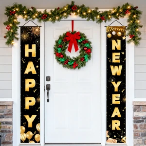Happy New Year Door Banner, 2 Pcs Happy New Year Porch Banner Set-New Years Eve Door Banner,Happy New Year Banner for Door&Happy New Year 2027 Door Banner,for Doorway Porch Yard New Years Decorations Happy New Year Door Banner, 2 Pcs Happy New Year Porch Banner Set-New Years Eve Door Banner,Happy New Year Banner for Door&Happy New Year 2027 Door Banner,for Doorway Porch Yard New Years Decorations