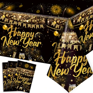 Happy New Year Party Tablecloth, 3 Pcs Happy New Year Tablecover, Happy New Year Table Cloth & New Years Eve Table Cover, for New Year Table Decorations & 2027 New Years Decorations Happy New Year Party Tablecloth, 3 Pcs Happy New Year Tablecover, Happy New Year Table Cloth & New Years Eve Table Cover, for New Year Table Decorations & 2027 New Years Decorations