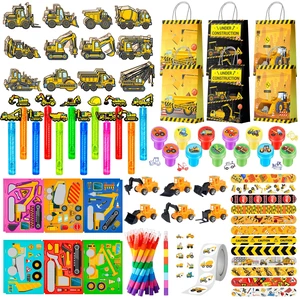Construction Vehicle Favors, 98pcs Construction Truck Party Favors Set Includes Construction Vehicle toys Bubble Wands Stickers Stampers etc Construction Party Favor for Excavator Birthday Decorations Construction Vehicle Favors, 98pcs Construction Truck Party Favors Set Includes Construction Vehicle toys Bubble Wands Stickers Stampers etc Construction Party Favor for Excavator Birthday Decorations