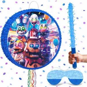 4 Pcs Round Five Nights at Freddy's Piñata Bundle - 17.58'' Five Nights at Freddy's Piñata Large & Game Blindfold & Five Nights at Freddy's Pinata Stick etc Piñata Supplies for Five Nights at Fred 4 Pcs Round Five Nights at Freddy's Piñata Bundle - 17.58'' Five Nights at Freddy's Piñata Large & Game Blindfold & Five Nights at Freddy's Pinata Stick etc Piñata Supplies for Five Nights at Fred