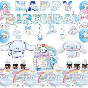 Cinnamoroll Birthday Party Supplies, 35 Pcs Cinnamoroll Party Decorations Set - Cinnamoroll Birthday Decorations Banner Tablecloth & Cinnamoroll Balloons Cake Toppers etc Cinnamoroll Party Supplies Cinnamoroll Birthday Party Supplies, 35 Pcs Cinnamoroll Party Decorations Set - Cinnamoroll Birthday Decorations Banner Tablecloth & Cinnamoroll Balloons Cake Toppers etc Cinnamoroll Party Supplies