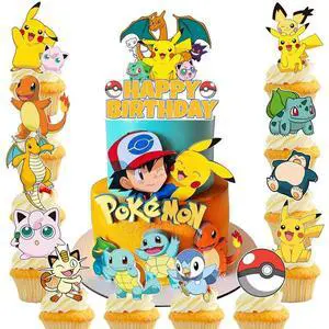 25 Pcs Pokemon Cake Toppers Set - 1 Pcs Large Pokemon Birthday Cake Topper + 24 Pcs Pokemon Cupcake Toppers for Boys/Girls Kids Pokemon Birthday Decorations Supplies 25 Pcs Pokemon Cake Toppers Set - 1 Pcs Large Pokemon Birthday Cake Topper + 24 Pcs Pokemon Cupcake Toppers for Boys/Girls Kids Pokemon Birthday Decorations Supplies