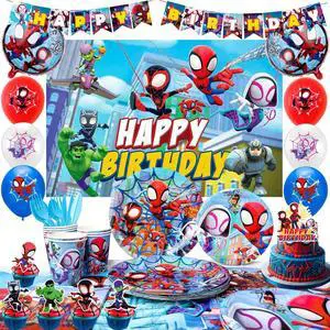114 Pcs Spiderman Birthday Decorations and Party Tableware Set - Spiderman Decorations Balloons Banners and Spiderman Tablecloths Plates Cups Napkins etc Little Spiderman and Friends Party Supplies 114 Pcs Spiderman Birthday Decorations and Party Tableware Set - Spiderman Decorations Balloons Banners and Spiderman Tablecloths Plates Cups Napkins etc Little Spiderman and Friends Party Supplies