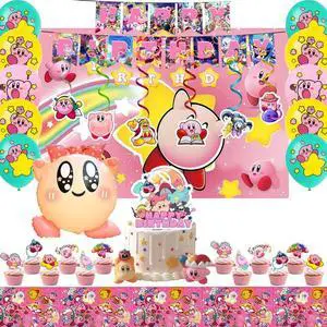 35pcs Kirby Birthday Party Decorations, Kirby Party Supplies including Kirby Balloons,Kirby Banner Cake Toppers Tablecloth etc. Kirby Birthday Decorations for Boys/Girls 35pcs Kirby Birthday Party Decorations, Kirby Party Supplies including Kirby Balloons,Kirby Banner Cake Toppers Tablecloth etc. Kirby Birthday Decorations for Boys/Girls