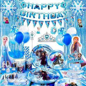 Frozen Birthday Party Supplies,135pcs Frozen Party Decorations & Tableware Set- Frozen Party Plates Napkins Cups Tablecloth Balloons Banner Crown Wand etc Frozen Birthday Decorations for Girls Frozen Birthday Party Supplies,135pcs Frozen Party Decorations & Tableware Set- Frozen Party Plates Napkins Cups Tablecloth Balloons Banner Crown Wand etc Frozen Birthday Decorations for Girls