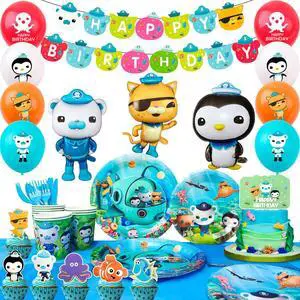 Octonauts Birthday Decorations, 114 Pieces Octonauts Party Supplies Party Tableware Set - Octonauts Birthday Party Plates Tablecloths Cake Decorations Banners and Other Birthday Party Supplies Octonauts Birthday Decorations, 114 Pieces Octonauts Party Supplies Party Tableware Set - Octonauts Birthday Party Plates Tablecloths Cake Decorations Banners and Other Birthday Party Supplies