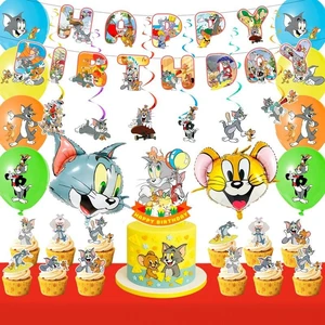 47 Pcs Tom and Jerry Birthday Decorations Set - Tom and Jerry Banner Balloons Tablecloth Cake Toppers etc Tom and Jerry Party Decorations for Tom and Jerry Birthday Party Supplies 47 Pcs Tom and Jerry Birthday Decorations Set - Tom and Jerry Banner Balloons Tablecloth Cake Toppers etc Tom and Jerry Party Decorations for Tom and Jerry Birthday Party Supplies