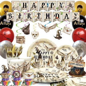 117 Pcs Harry Potter Birthday Decorations&Magical Wizard Party Tableware Set - Harry Potter Banner Balloons Cake Toppers Plates Cups Tablecloth etc Harry Potter Birthday Party Supplies 117 Pcs Harry Potter Birthday Decorations&Magical Wizard Party Tableware Set - Harry Potter Banner Balloons Cake Toppers Plates Cups Tablecloth etc Harry Potter Birthday Party Supplies