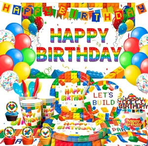 Building Block Birthday Party Supplies,114pcs Building Blocks Party Decorations & Tableware Set - Building Block Party Plates Tablecloth Banner Backdrop etc Building Blocks Themed Party Supplies Building Block Birthday Party Supplies,114pcs Building Blocks Party Decorations & Tableware Set - Building Block Party Plates Tablecloth Banner Backdrop etc Building Blocks Themed Party Supplies