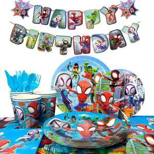 128 Pcs Little Spiderman & Friends Birthday Decorations Tableware Set - Little Spiderman & Friends Themed Party Plates Cups Napkins Tablecloth Banners etc. Birthday Party Decoration Supplies for Kids 128 Pcs Little Spiderman & Friends Birthday Decorations Tableware Set - Little Spiderman & Friends Themed Party Plates Cups Napkins Tablecloth Banners etc. Birthday Party Decoration Supplies for Kids