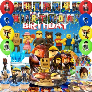 112Pcs Roblox Party Decorations,Roblox Birthday Decorations Tableware Sets- Roblox Cake Toppers Balloons Backdrops Cups etc Roblox Themed Birthday Party Decorations 112Pcs Roblox Party Decorations,Roblox Birthday Decorations Tableware Sets- Roblox Cake Toppers Balloons Backdrops Cups etc Roblox Themed Birthday Party Decorations