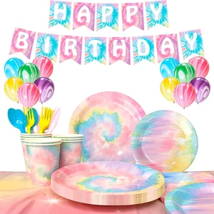 Tie Dye Birthday Party Supplies,138pcs Tie Dye Tableware & Decorations Set - Tie Dye Plates and Napkins Cups & Rainbow Table Cloth & Tie Dye Birthday Banner Balloons etc Rainbow Tie Dye Party Supplies Tie Dye Birthday Party Supplies,138pcs Tie Dye Tableware & Decorations Set - Tie Dye Plates and Napkins Cups & Rainbow Table Cloth & Tie Dye Birthday Banner Balloons etc Rainbow Tie Dye Party Supplies