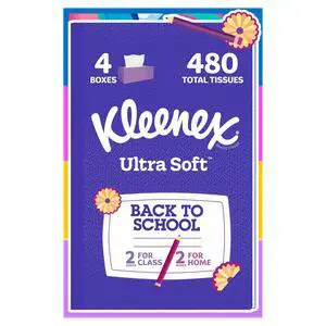 Ultra Soft Facial Tissues, 4 Flat Boxes, 120 Tissues per Box Ultra Soft Facial Tissues, 4 Flat Boxes, 120 Tissues per Box