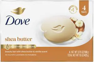 Shea Butter Beauty Bar Soap 4 Count, Nourishes & Brightens Skin, 3.75 oz per bar Shea Butter Beauty Bar Soap 4 Count, Nourishes & Brightens Skin, 3.75 oz per bar