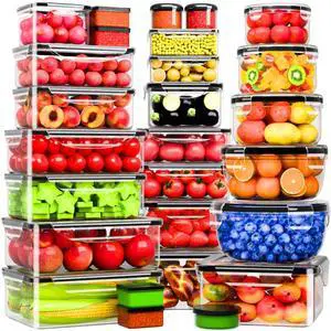 54 Pcs Food Storage Containers with Lids Airtight, (27 Containers &27 Lids) Reusable BPA-Free Plastic Food Containers for Kitchen Organization, Leak Proof Freezer/Microwave Safe Meal Prep Lunch Boxes 54 Pcs Food Storage Containers with Lids Airtight, (27 Containers &27 Lids) Reusable BPA-Free Plastic Food Containers for Kitchen Organization, Leak Proof Freezer/Microwave Safe Meal Prep Lunch Boxes