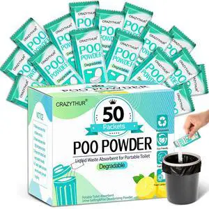 50 Pieces Camping Portable Toilet Absorbent Gel Powder, Portable Poo Powder. 50 Pieces Camping Portable Toilet Absorbent Gel Powder, Portable Poo Powder.